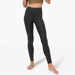 Lululemon Wunder Train Tight Black Matte Foil Sz 6